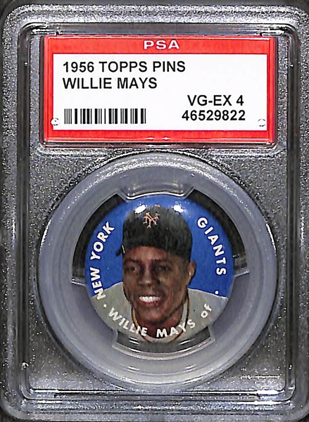 1956 Topps Pins Willie Mays Graded PSA 4 